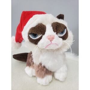 Grumpy Cat Christmas 5" Tall Santa Hat Holiday Plush Stuffed Animal retro meme